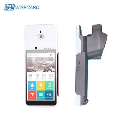 Android 7.0 Terminal POS Biometrik, Mesin POS Portabel Dengan Baterai Bawaan Printer